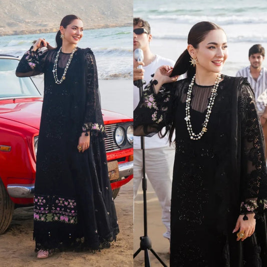 3PCS Elaf Dhanak Embroidered With Organza Embroidered Dupatta Winter Collection ULM-163