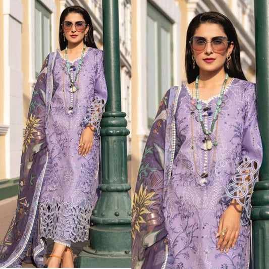 A+ 3PCS Dhanak-Embroidered Shirt with Digital Printed Wool Shawl Winter Collection ULM-362