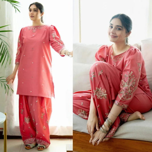 2PCS Dhanak-Embroidered Winter Collection ULM- 3407