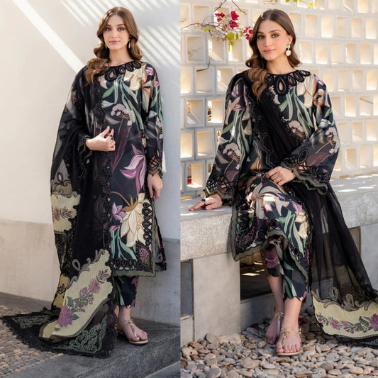 3PCS Karandi- Digital Printed Shirt with Karandi Digital Printed Dupatta Winter Collection ULM-1713