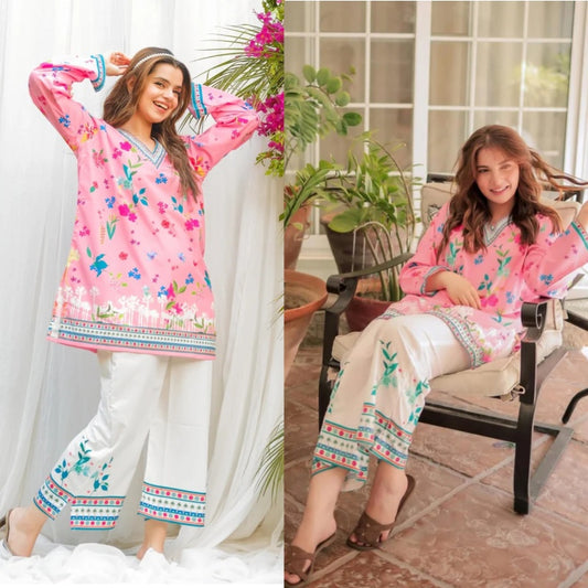 2PCS LULUSAR Silk  Digital Printed Winter Collection ULM-876