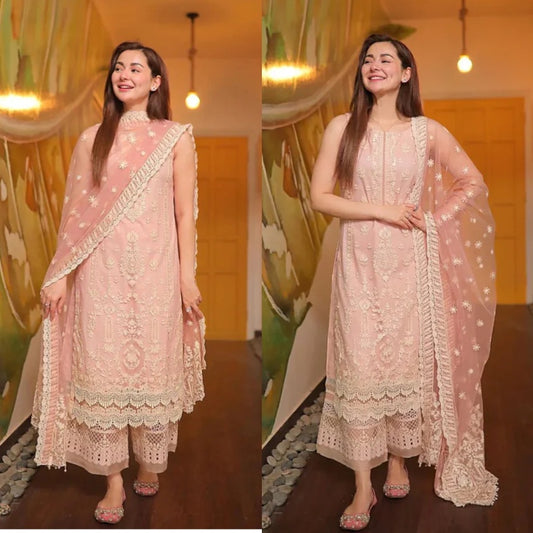 3PCS Dhanak-Embroidered With Organza Embroidered Dupatta Winter Collection ULM-3116