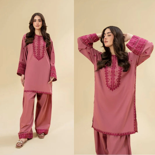 2PCS Dhanak-Embroidered Winter Collection ULM-3468