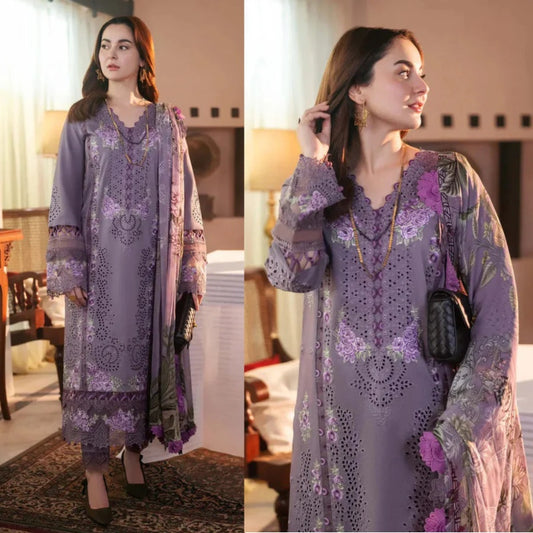 3PCS Dhanak-Embroidered Shirt with Digital Printed Wool Shawl Winter Collection ULM-3306