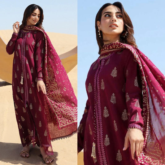 3PCS Sapphire  Embroidered Lawn Collection- BULM -SP-32