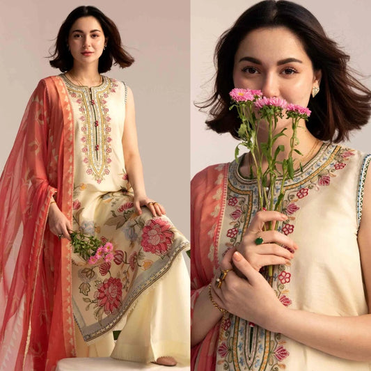 3PCS Coco Embroidered Lawn Collection D-636