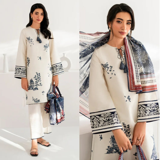 Jazmine - 3PC Dhanak Embroidered Suit Winter Collecrion Volume 3 - LM 0154