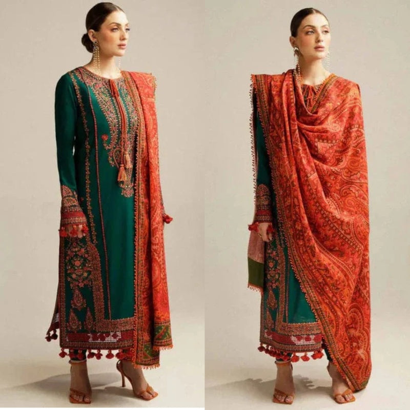 3PCS Hussain Rehar Embroidered Lawn Collection BU -SP-01