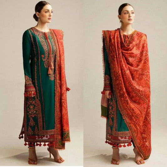 3PCS Hussain Rehar Embroidered Lawn Collection SP-01