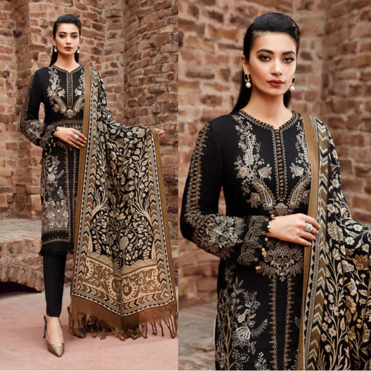 3PCS Embroidered Shirt with Digital Printed Jacquard Dupatta Lawn Collection ULM-1171