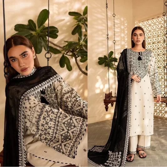 3PCS Sapphire  Embroidered lawn Collection SP-88