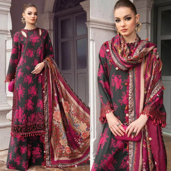 3PCS Printed Shirt With Printed Dupatta And Trouser MARIA B Lawn Collection ULM-779