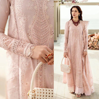 3PCS Embroidered Shirt with Organza Embroidered Dupatta Lawn Collection ULM-1270