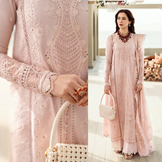 3PCS Embroidered Shirt with Organza Embroidered Dupatta Lawn Collection ULM-1270