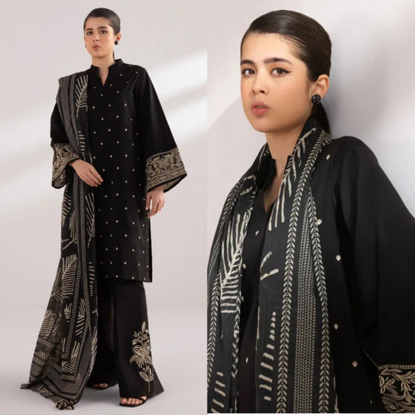 3PCS SAPPHIRE EMBROIDERED SHIRT WITH PRINTED DUPATTA Lawn Collection ULM -1101