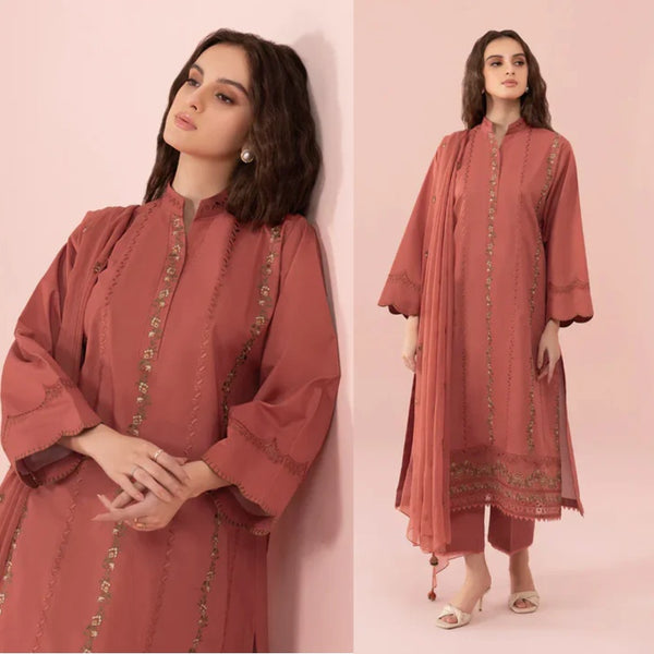 3PCS Sapphire Embroidered Lawn Collection ULM-1065