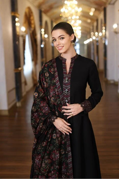 3PCS Dhanak- Embroidered Shirt with Dhanak Embroidered Shawl Winter Collection ULM-189