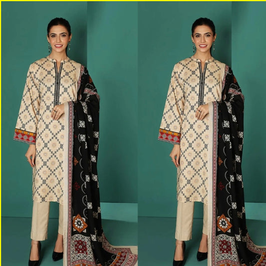 Nishat Winter Cllection Skin Dhanak Embroidered  With Woolen Shawl Volume 3 541