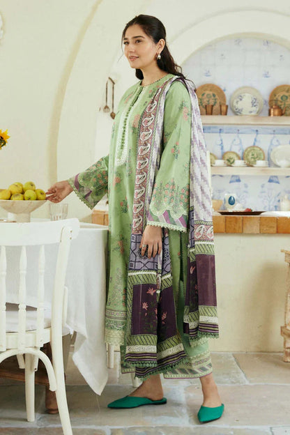 3PCS Dhanak Embroidered Shirt with Digital Printed Wool Shawl Winter Collection ULM -3236