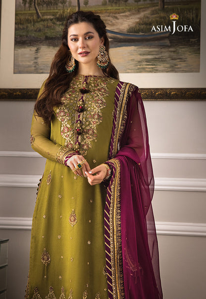 Dhanak-3PC Embroidered Shirt with Chiffon Embroidered Dupatta - 6427