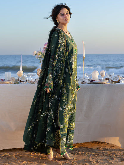 Lawn-3PC Chikankari Embroidered Shirt With Chiffon Embroidered Dupatta-5377