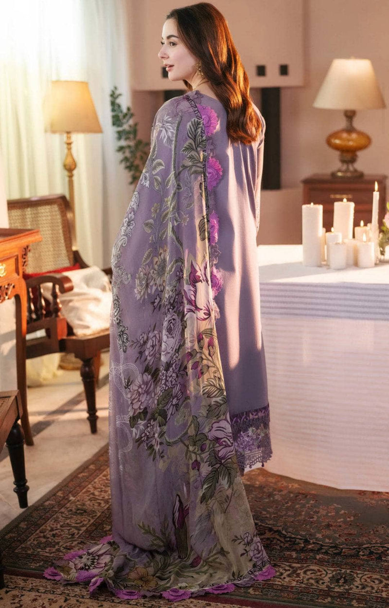 Dhanak-3PC Embroidered Shirt with Digital Printed Wool Shawl - 3306