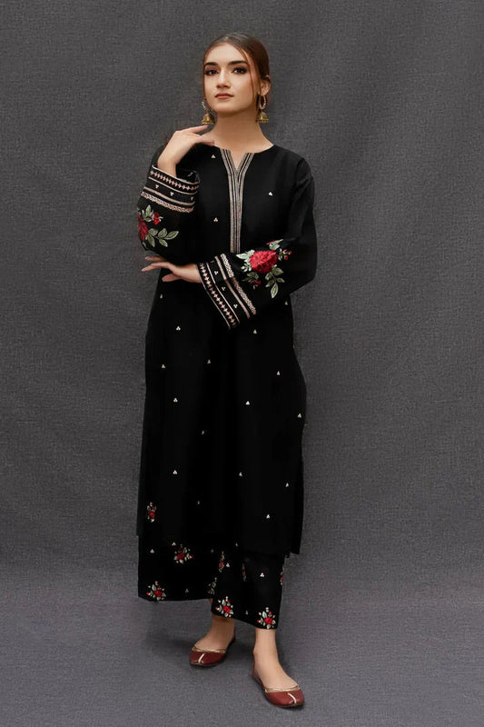 Dhanak-2PC Embroidered Suit - 6195