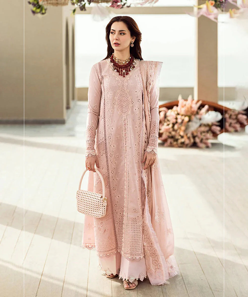 3PCS Embroidered Shirt with Organza Embroidered Dupatta Lawn Collection ULM-1270