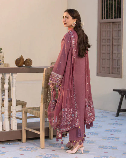 3PCS Lawn- Embroidered Shirt with Organza Embroidered Dupatta Lawn Collection ULM- 1321