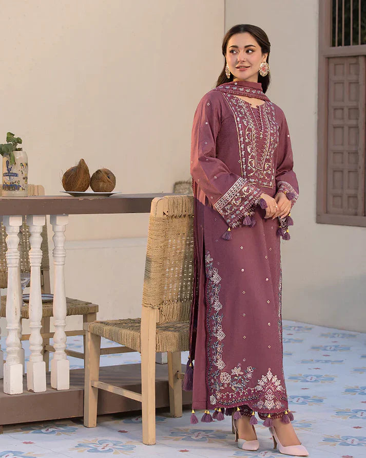 3PCS Lawn- Embroidered Shirt with Organza Embroidered Dupatta Lawn Collection ULM- 1321