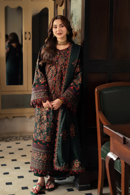 Dhanak-3PC Embroidered Shirt with Chiffon Embroidered Dupatta - 6084
