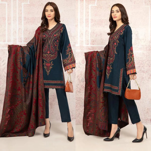 3PCS MARIA B Lawn Embroidered with Digital printed  Dupatta Lawn Collection BULM-1094