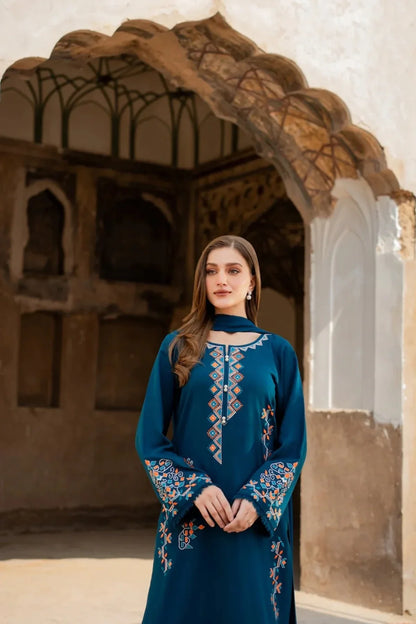3pc Embroidered lawn sapphire SP-307 Zinc