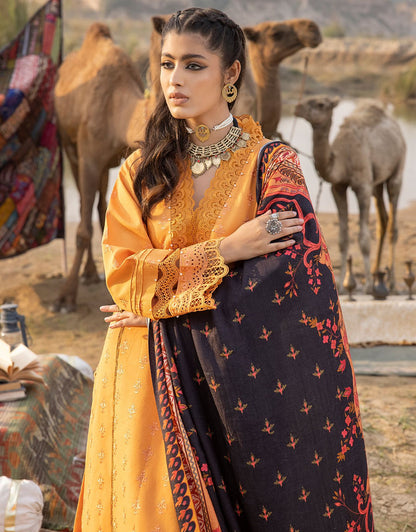 A+ 3PCS Embroidered Shirt With Printed Dupatta Lawn Collection ULM-332