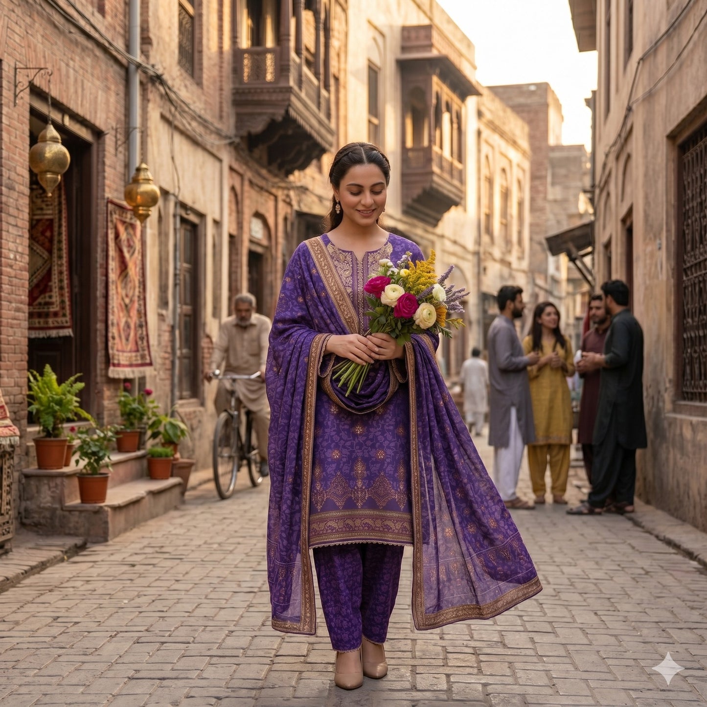 3PC Digital Printed Lawn Collection With Embroided Neck Line And Daman SC-1012