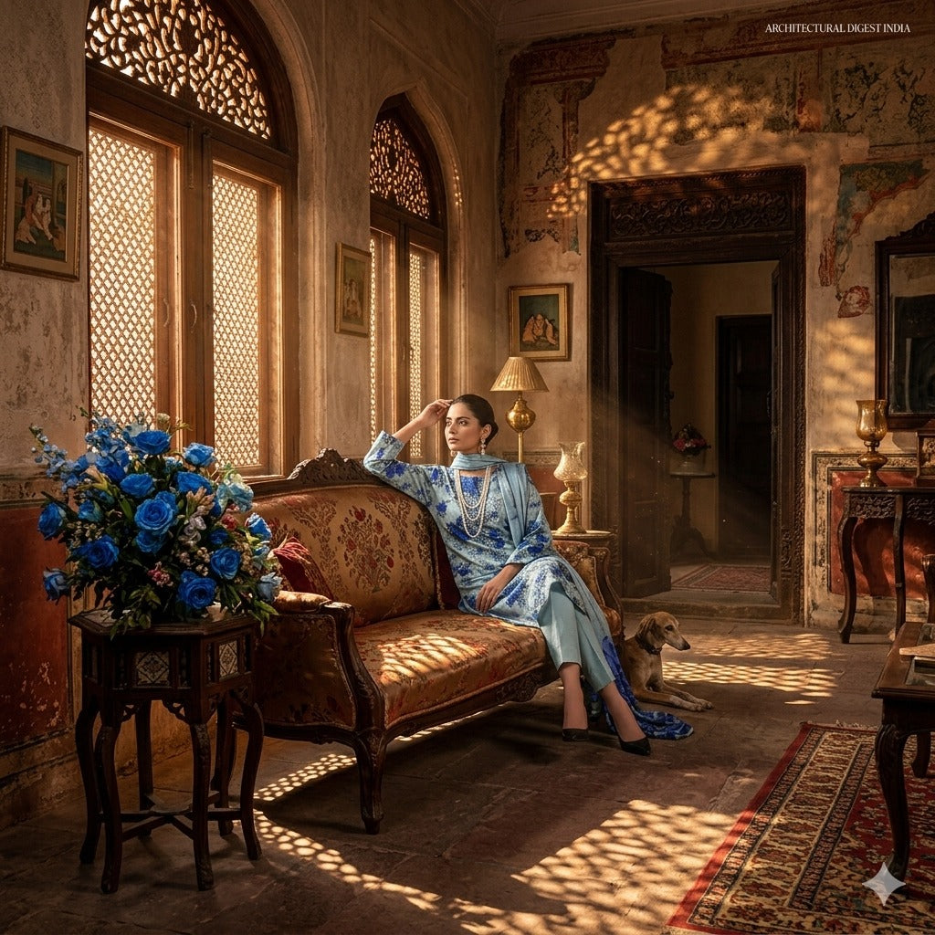 3PC Digital Printed Lawn Collection With Embroided Neck Line And Daman SC-1005