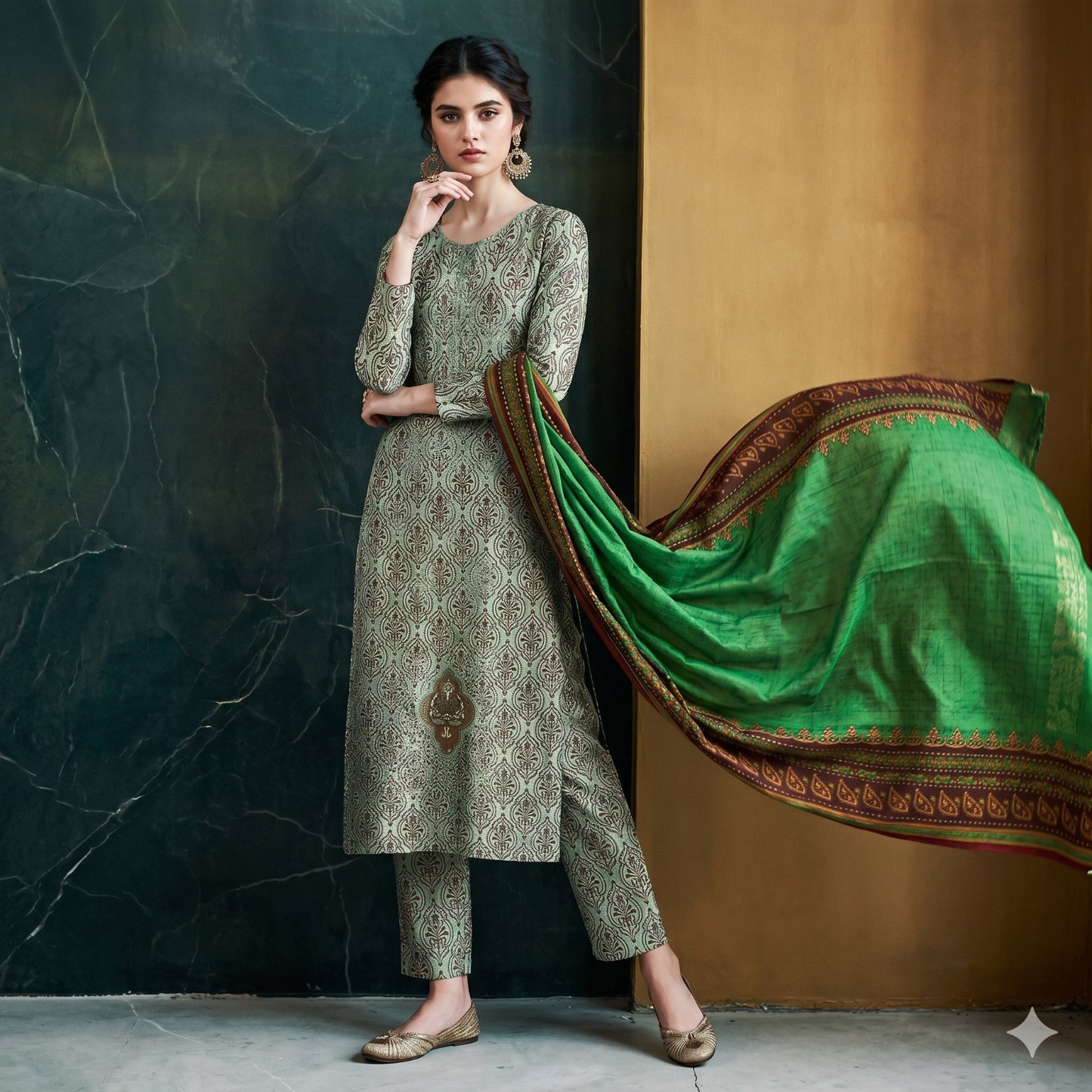 3PC Digital Printed Lawn Collection With Embroided Neck Line And Daman SC-1049