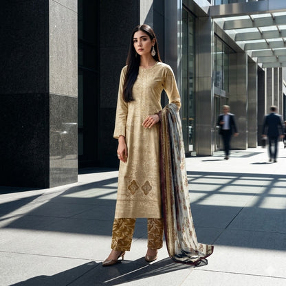 3PC Digital Printed Lawn Collection With Embroided Neck Line And Daman SC-1037