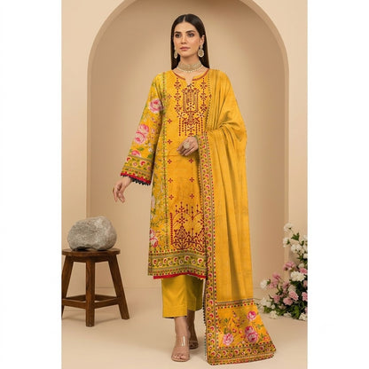 3PC Digital Printed Lawn Collection With Embroided Neck Line And Daman NSC-1083