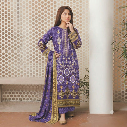 3PC Digital Printed Lawn Collection With Embroided Neck Line And Daman NSC-1084