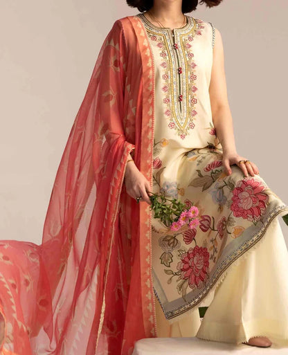 3PCS Coco Embroidered Lawn Collection D-636
