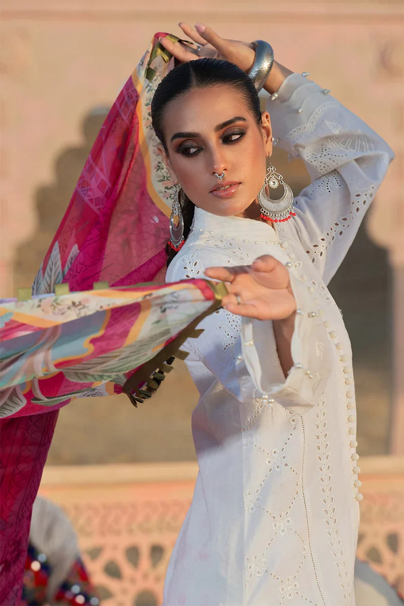 Dhanak 3PC Chikankari Embroidered With Digital Printed Shawl-104