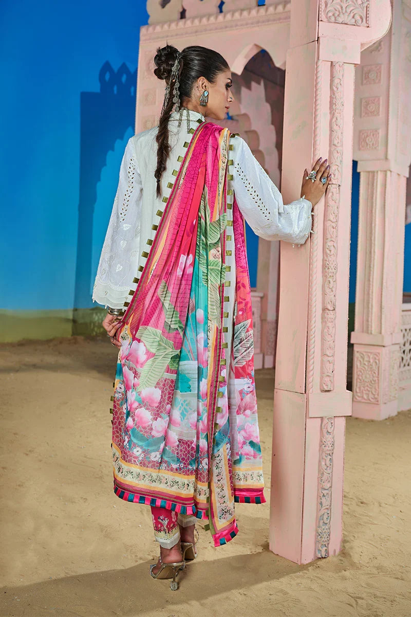 Dhanak 3PC Chikankari Embroidered With Digital Printed Shawl-104