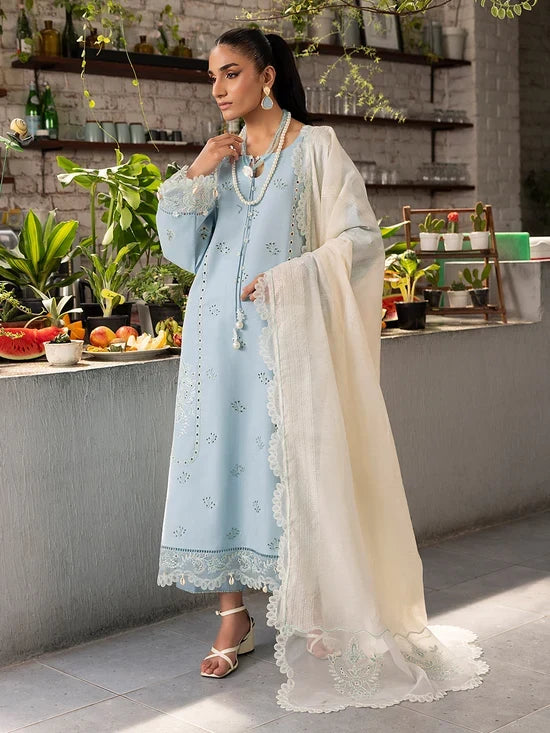 lzel Lawn Chikenk-Kari Embroidered 3PC Izl-93