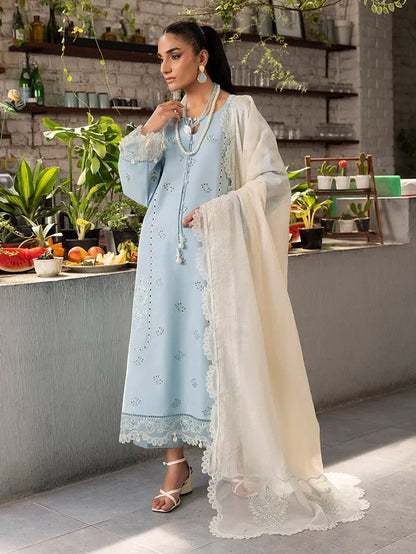 lzel Lawn Chikenk-Kari Embroidered 3PC Izl-93