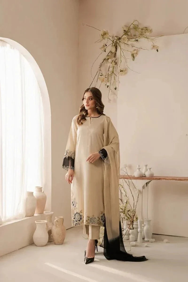 3PCS Sapphire Embroidered lawn Collection  IZ-09