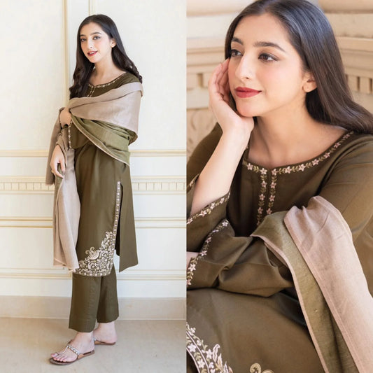 3PCS Alslin Dhanak Embroidered Winter Collection ULM-611