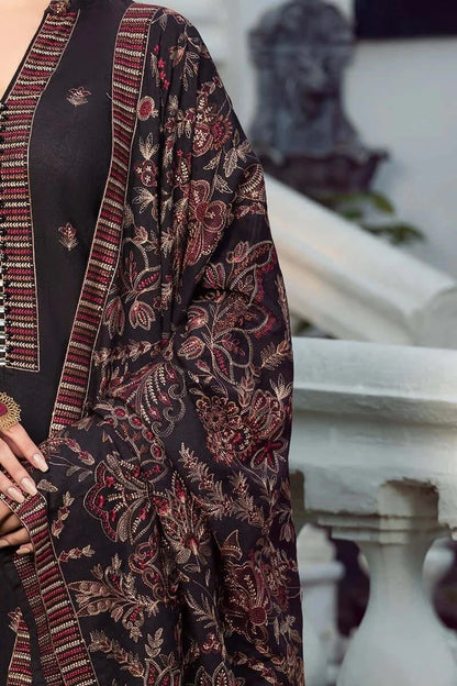 A+ 3PCS Dhanak Embroidered Shirt with Dhanak Embroidered Shawl Winter Collection ULM- 580