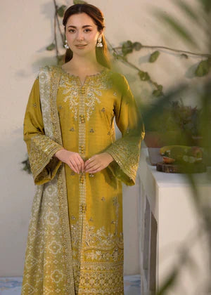 3PCS Embroidered Shirt with Digital Printed Jacquard Dupatta Lawn Collection BULM- 1324