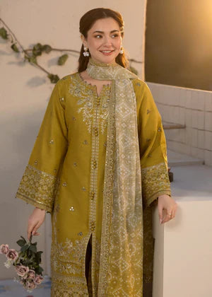 3PCS Embroidered Shirt with Digital Printed Jacquard Dupatta Lawn Collection BULM- 1324